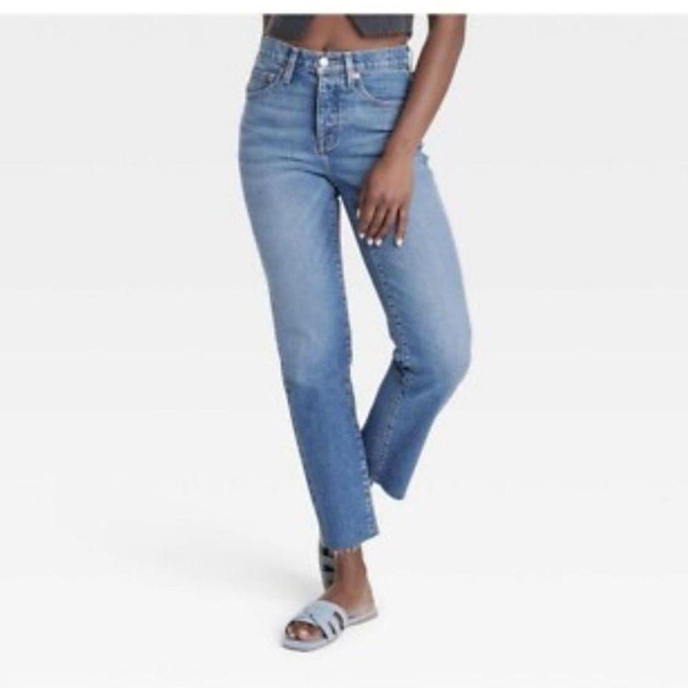 Universal Thread Mid-Rise 80's Slim Fit Jeans with Raw Hem Cuffs